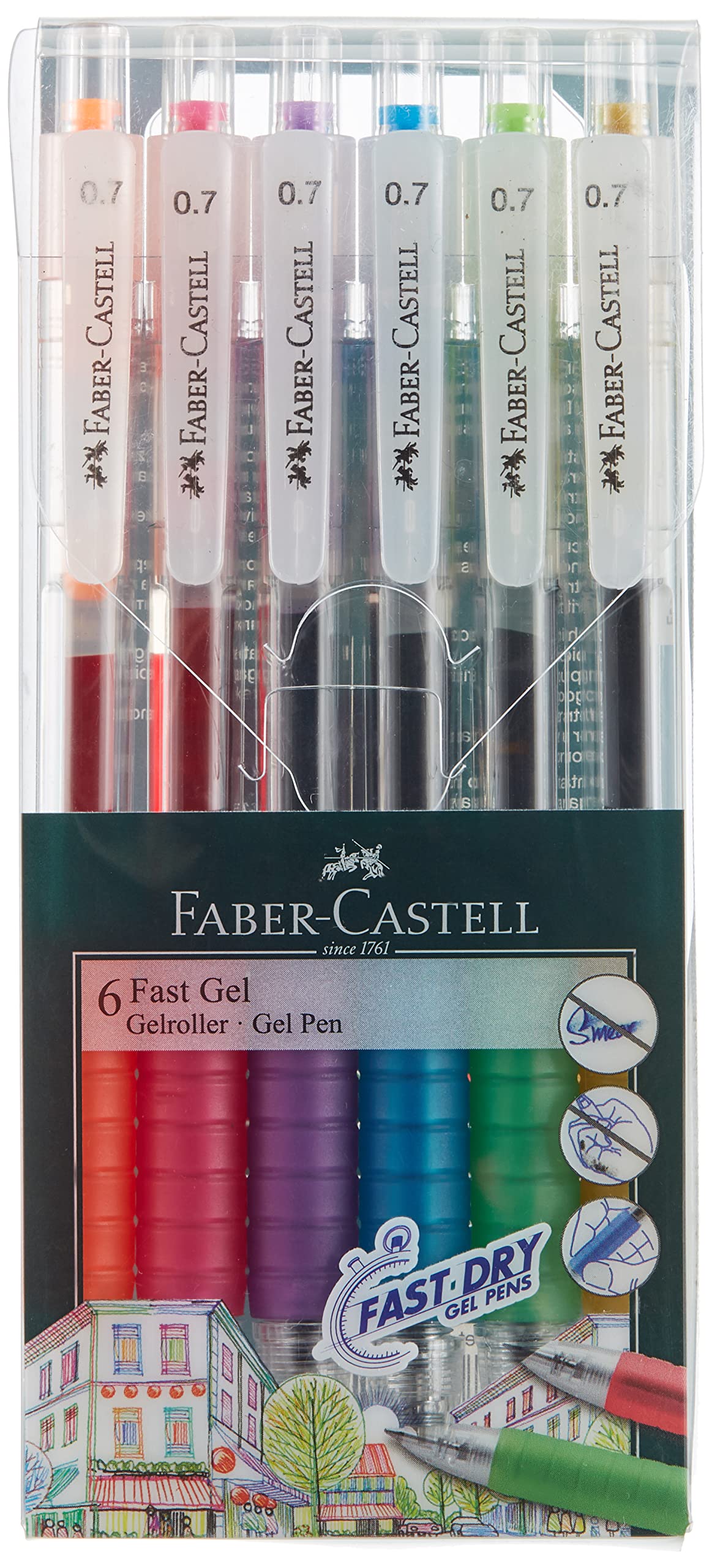 Faber-Castell Gel pen Fast Gel 0.7 wallet of 6