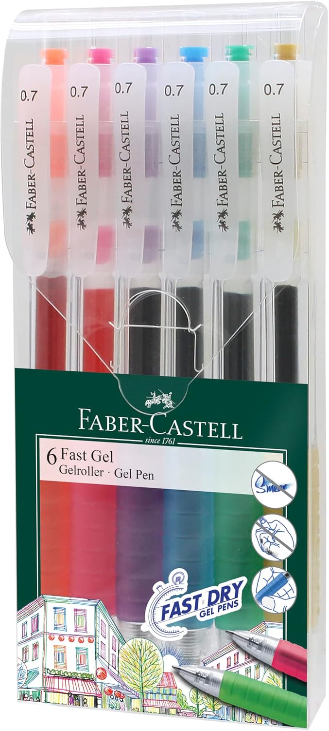 Faber-Castell Gel pen Fast Gel 0.7 wallet of 6