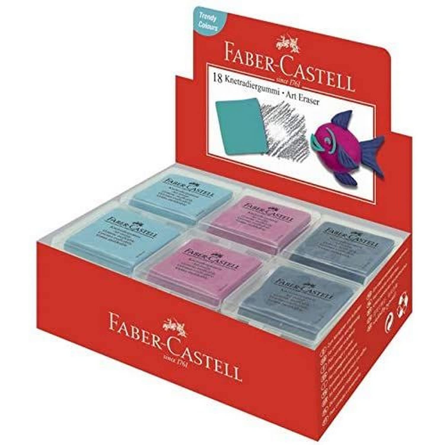 FABER-CASTELL Art Eraser Malleable Eraser, Assorted