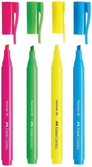Faber-Castell Textliner 38 Highlighter 4-Pieces, Multicolor