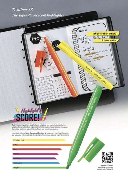 Faber-Castell Textliner 38 Highlighter 4-Pieces, Multicolor