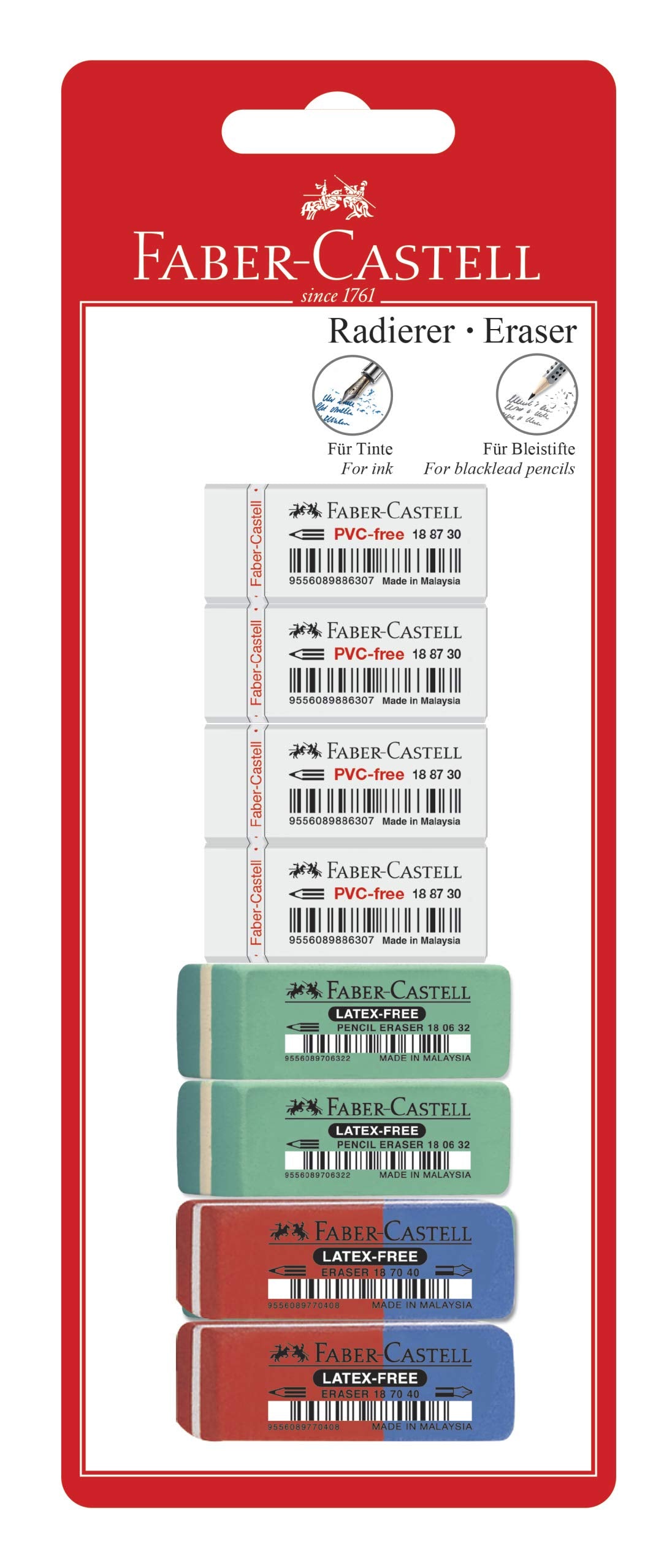 Faber-Castell 180666 7070/7006/7086 8 Erasers