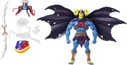 Masters of the Universe Origins x ThunderCats - Skell-Ra, action figure snodabile anni '80, con spada, mantello, armatura e teste intercambiabili, giocattolo per bambini, 6+ anni, JFX01