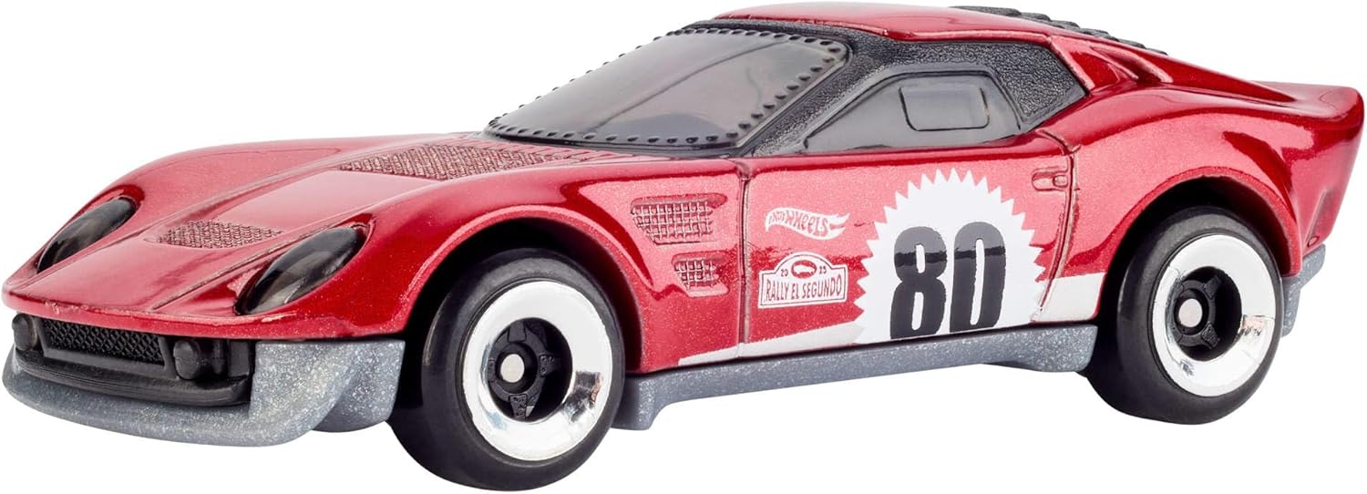 Hot Wheels Spielzeugautos, 5er-Pack Spielzeugautos im Maßstab 1:64 mit Deko und Verpackung zum Sammeln, Core Mattel 80. Jubiläum, Set mit 5 Fahrzeugen, JGK08