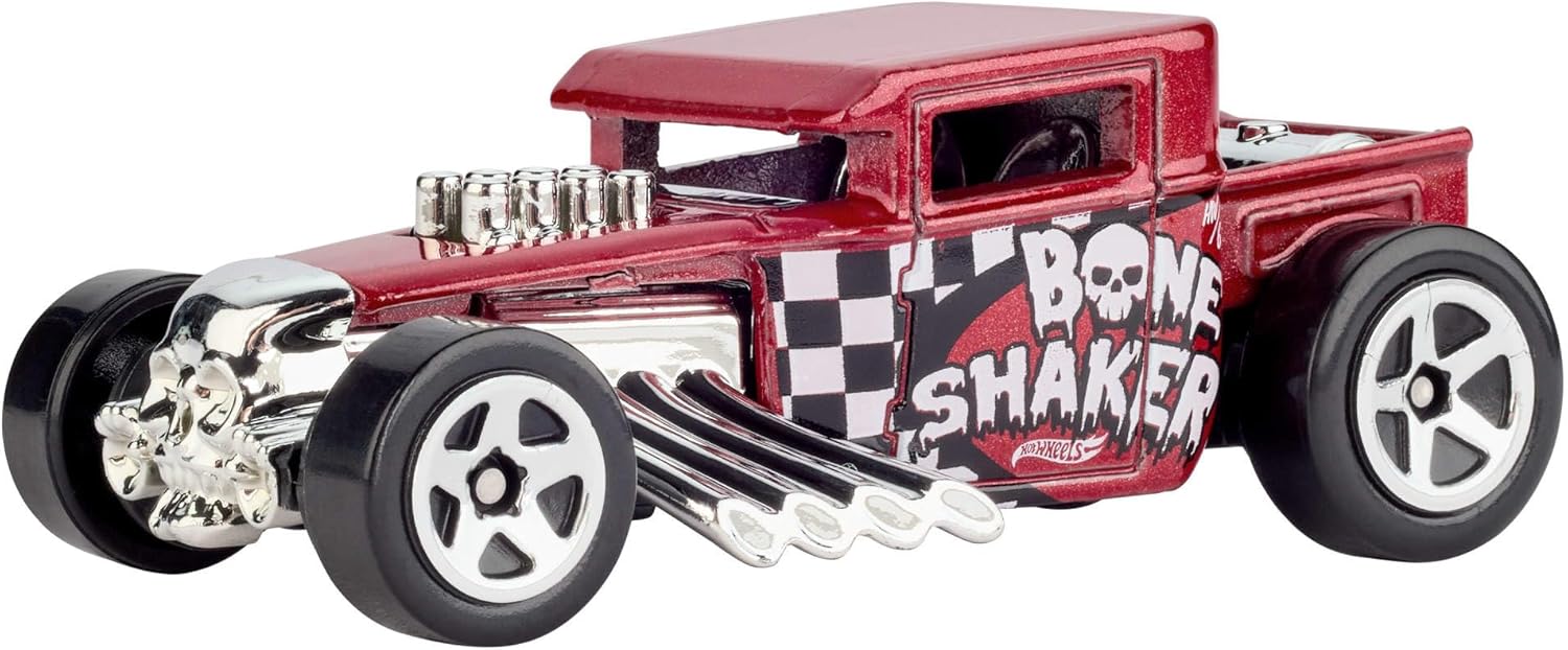Hot Wheels Spielzeugautos, 5er-Pack Spielzeugautos im Maßstab 1:64 mit Deko und Verpackung zum Sammeln, Core Mattel 80. Jubiläum, Set mit 5 Fahrzeugen, JGK08