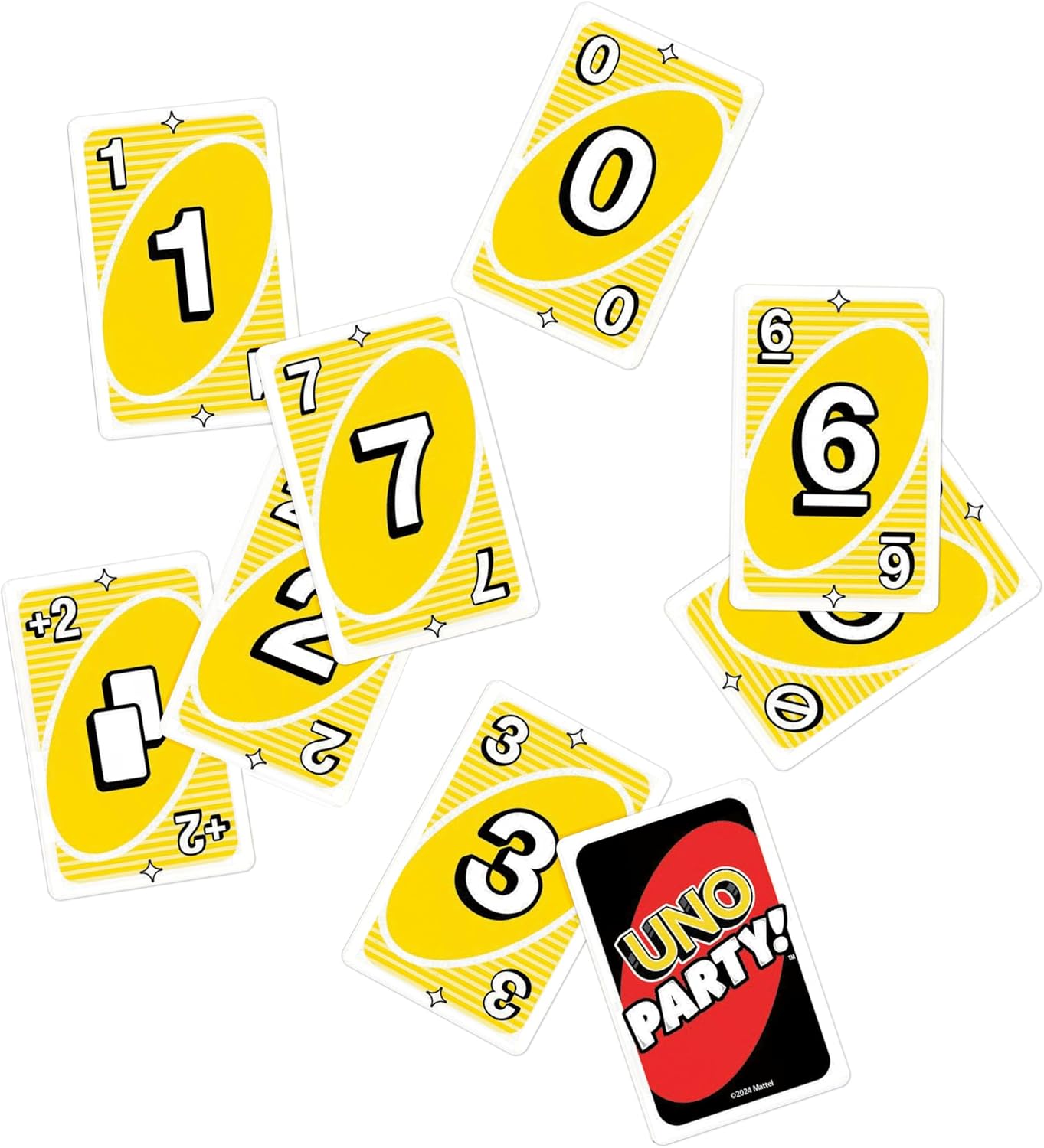 Mattel Games UNO Party Kartenspiel mit mit Karten und Sonderregeln für große Gruppen, für Kinder, Erwachsene und Spieleabende mit der Familie, 6 bis 14 Spieler, ab 7 Jahren, JJV58