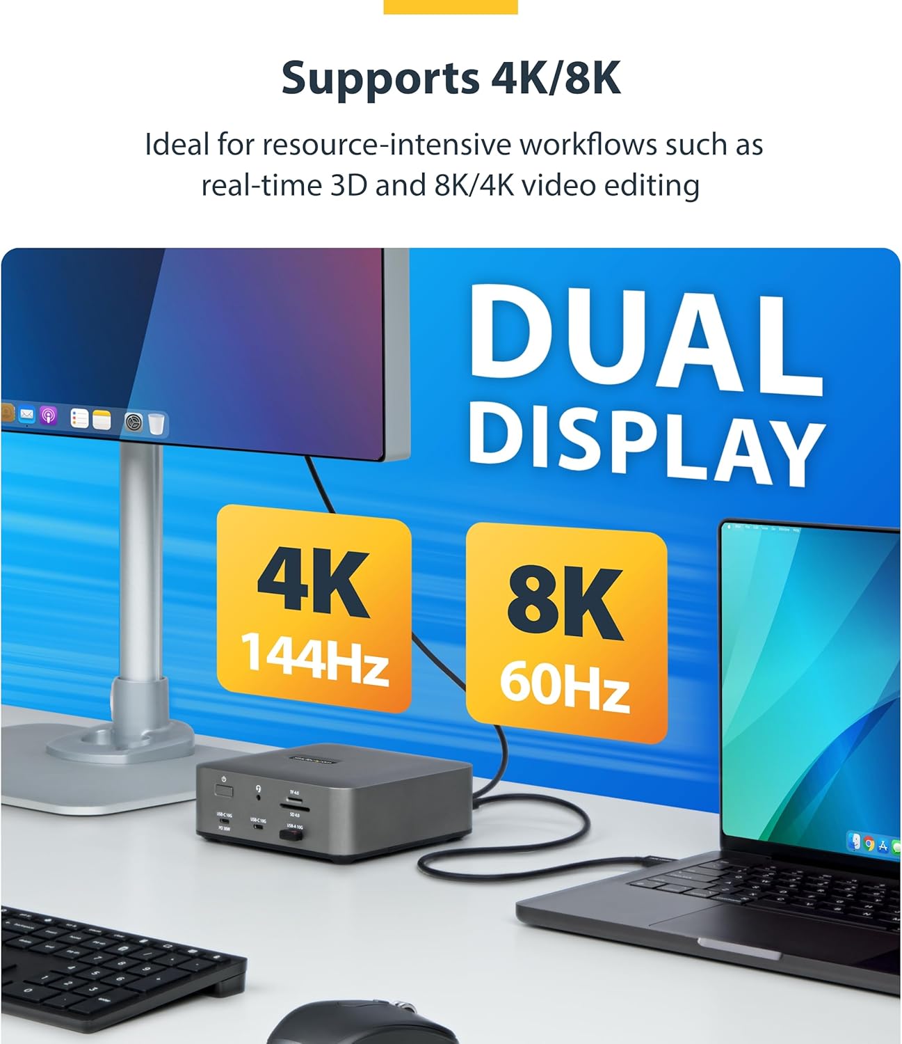 StarTech.com 3ft (1m) Thunderbolt 5 Cable, 80Gbps/120Gbps, 240W PD, 8K 60Hz, Thunderbolt Certified, TB5/TB4/USB4/USB-C