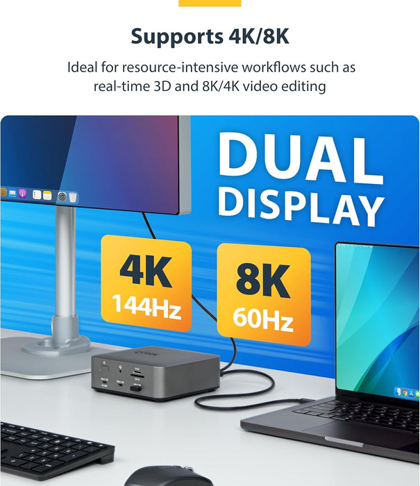 StarTech.com Cable Thunderbolt 5 de 3m - 80Gbps hasta 120Gbps - PD 240W - 8K 60Hz - Certificado - Compatible TB4/USB4