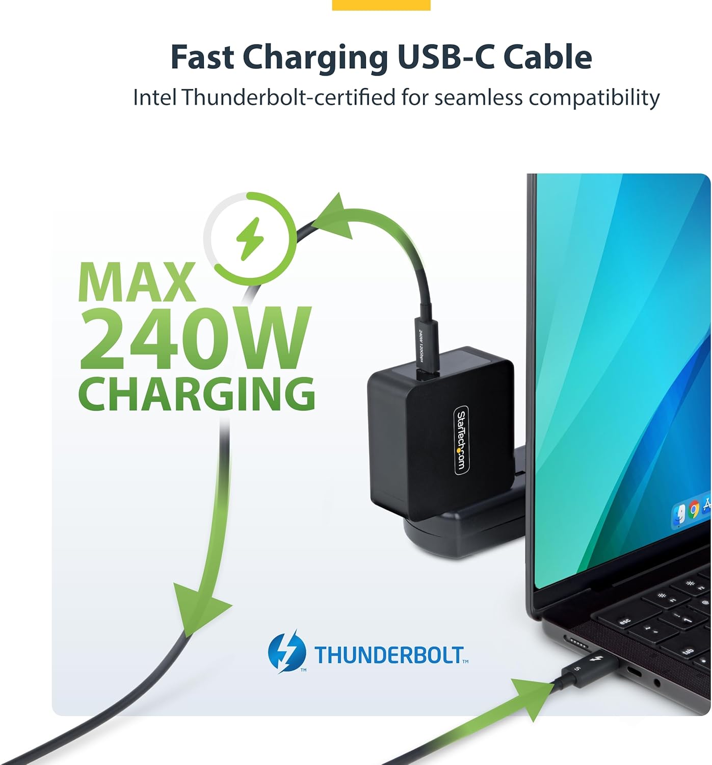 StarTech.com 3ft (1m) Thunderbolt 5 Cable, 80Gbps/120Gbps, 240W PD, 8K 60Hz, Thunderbolt Certified, TB5/TB4/USB4/USB-C