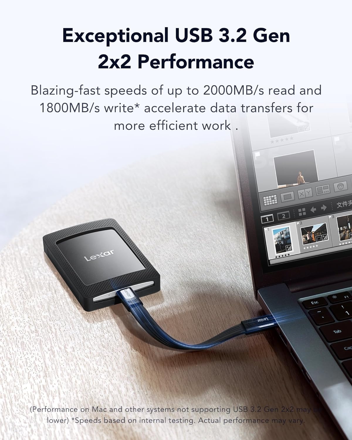 Lexar SL500M External SSD with Magnetic Set 2TB for Creator, Support ProRes 4K Video, Portable SSD USB3.2 Gen2x2, up to 2000MB/s Read, Compatible with iPhone 15 16 Series/Mac/PS5/XBOX/Laptop/PC
