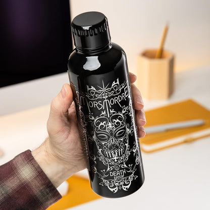 Paladone Harry Potter Death Eater Metal Water Bottle, Officially Licensed 500ml Stainless Steel Insulated Flask Reusable, Dark Arts Design with Bellatrix Lestrange Mask for School, Sports, Work