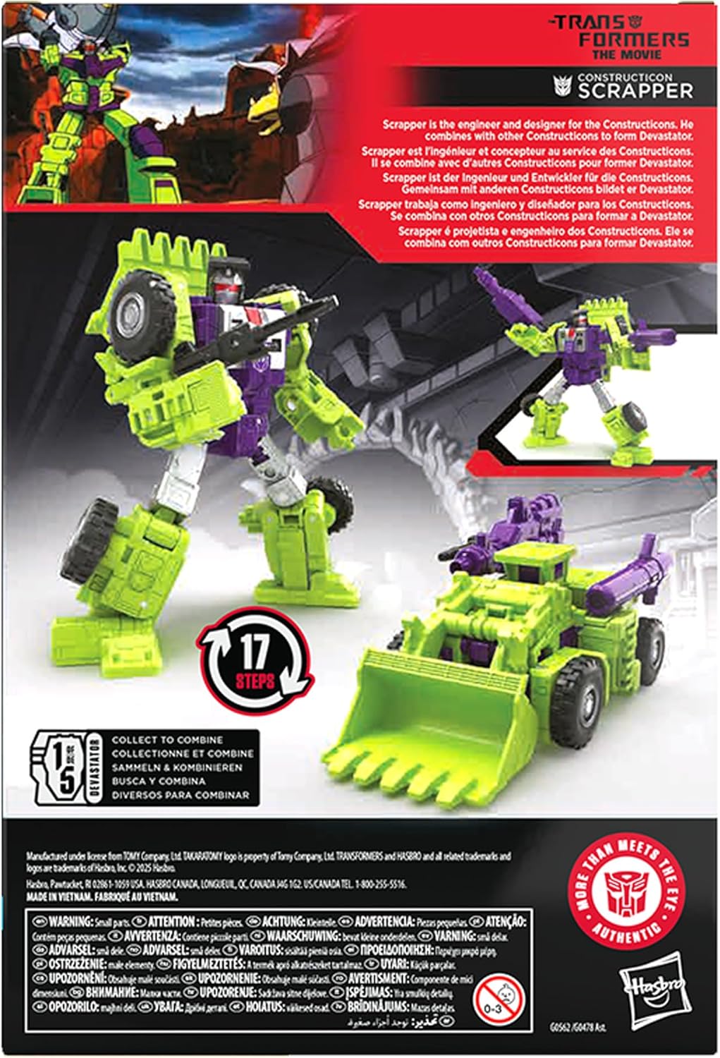 Transformers Studio Series Voyager Class The Movie Constructicon Scrapper Action Figure