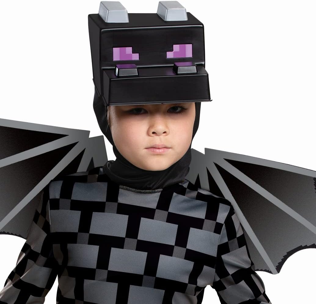 DISGUISE Minecraft Ender Dragon Fancy Dress for Kids, Official Minecraft by, Includes Ender Dragon Headpiece and Wings, Dimensional Details, for Ages 4-6, 7-8 and 10-12 Years