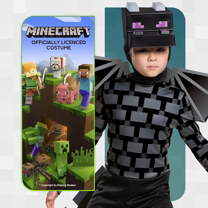 Disguise Offizielles Minecraft Kostüm Kinder Ender Dragon, Drachenkostüm Enderman Kostüm Drache Kinder Jungen Faschingskostüm Karneval Geburstag Drachen Kostüme Costume Jungs Kind