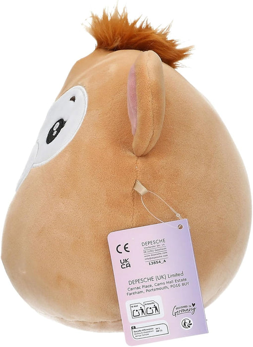 Depesche 13854 Ylvi Swoppies Cuddly Toy Monkey in Brown with Luminous Effect and Round Ears, Approx. 20 cm Plush Toy