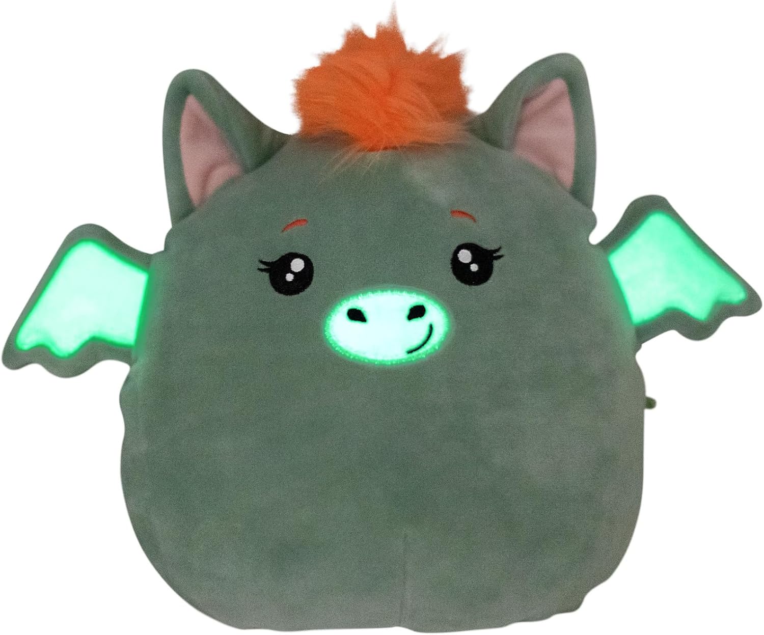 Depesche 13855 Ylvi Swoppies Cuddly Toy Dragon in Dark Green with Luminous Effect and Small Wings Approx. 20 cm Plush Toy