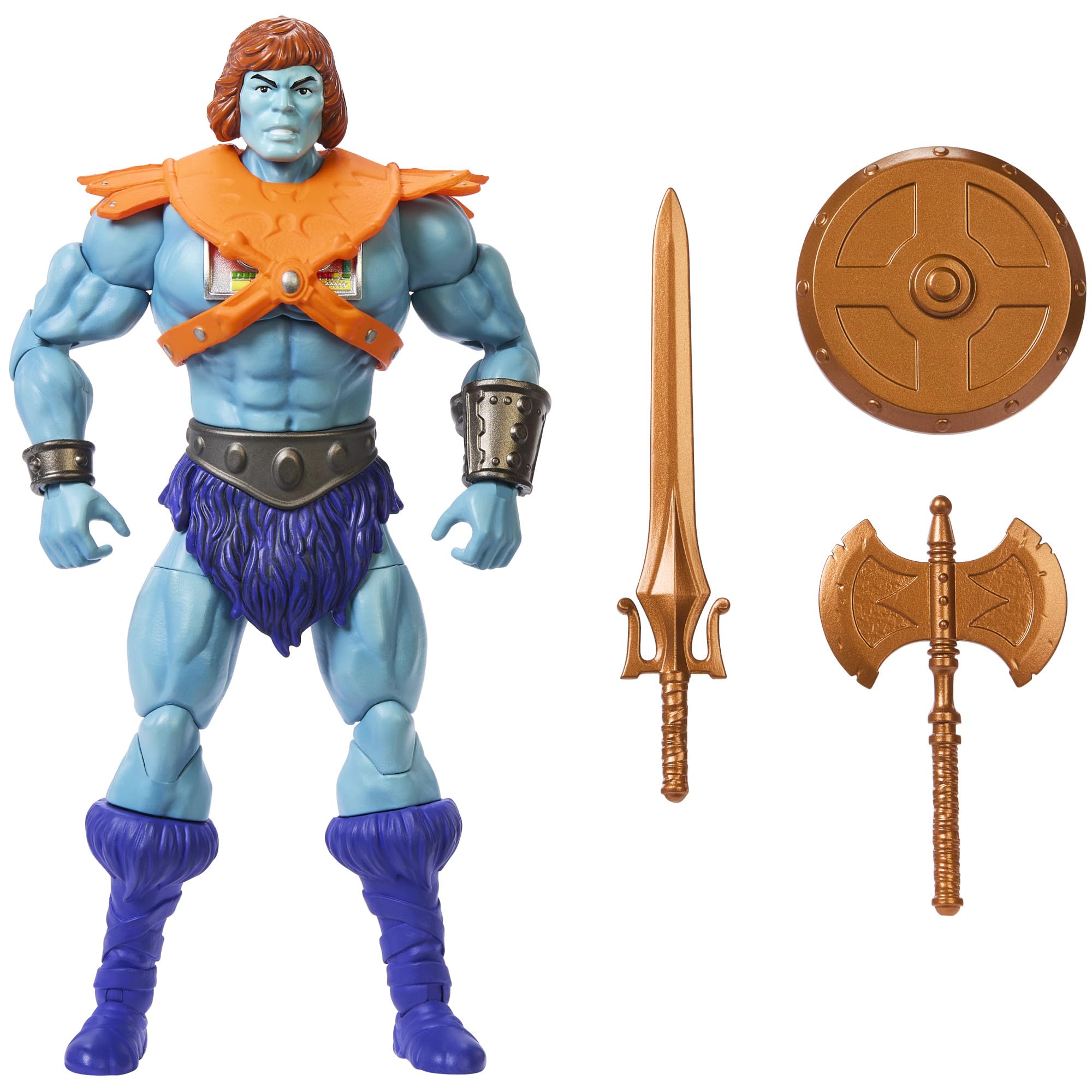 Masters of the Universe Masterverse Actionfigur, Vintage Collection Faker, ca. 18 cm großer Motu blauhäutiger Roboter He-Man Bösewicht mit Zubehör, JBP94
