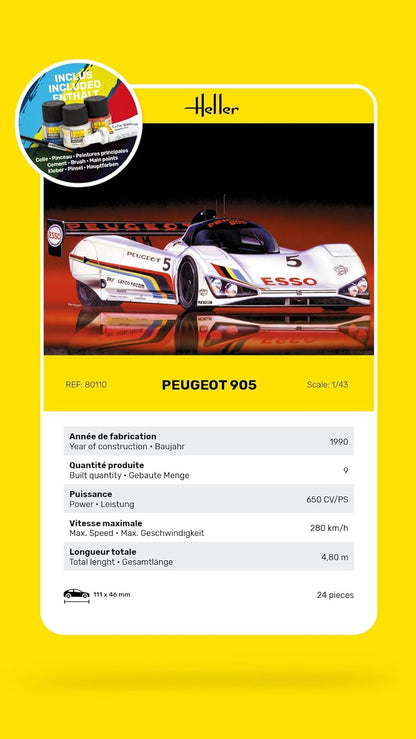 Heller - 1/43 Starter Kit Peugeot 905 (02/25) *