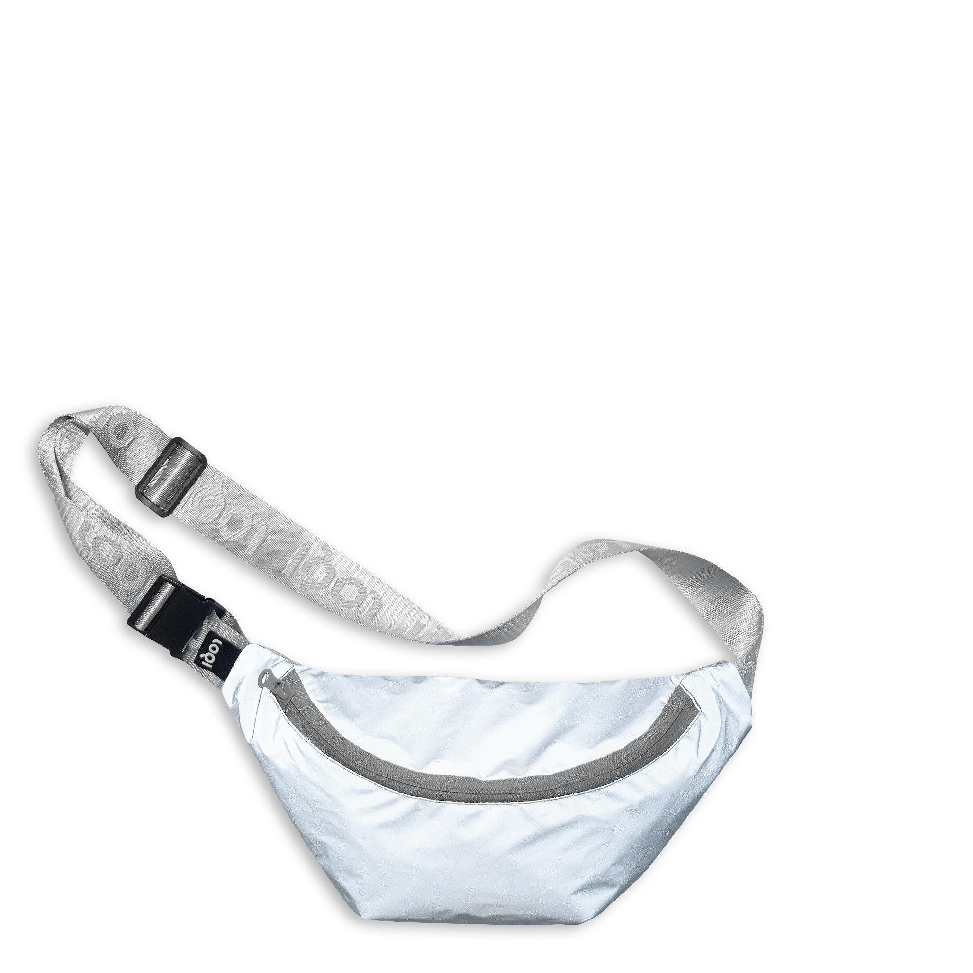 Reflective Bumbag, silver, L, money belt