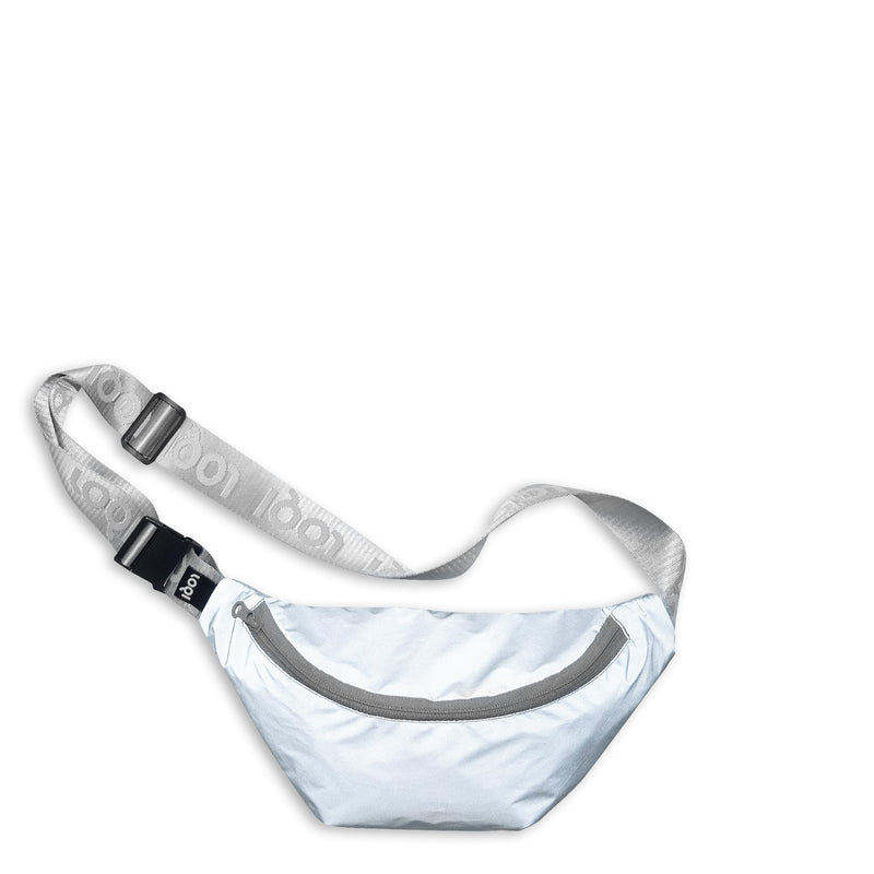 Reflective Bumbag, silver, L, money belt