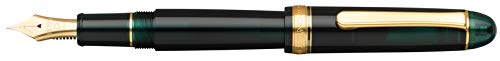 PLATINUM PNB15000-41M Japanese Fountain Pen #3776 Century Gold Trim Laurel Green M/Green / 0.34-0.44 mm/Handmade / 14-Karat Gold Nib/with Gift Box/Fountain Pen