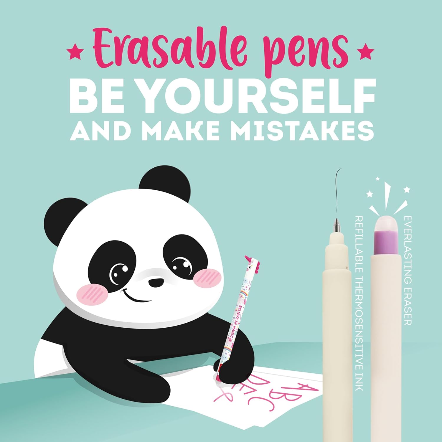 Legami Erasable Gel Pen, Ball on the End for Removing Ink Without Consuming the Paper, Blue Heat-Sensitive Ink, Tip Diameter 0.7 mm, Shark Theme