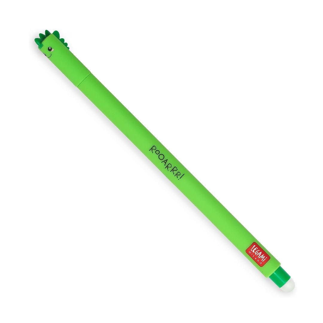 Legami Erasable Gel Pen, Thermosensitive Ink, 0.7 mm Tip Diameter, 15 cm Length, Green Ink