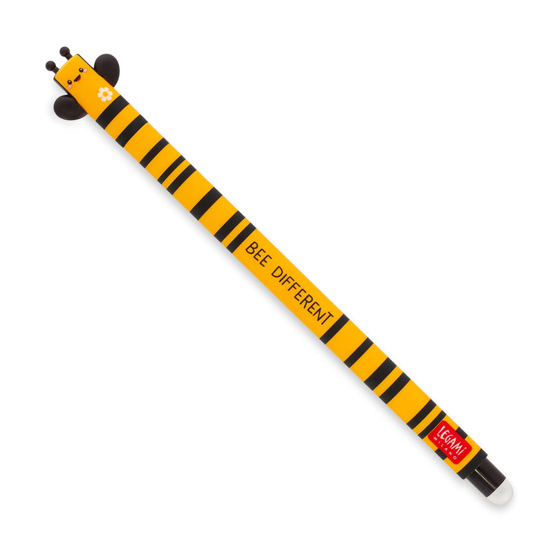 LEGAMI Erasable Gel Pen - BEE, Thermosensitive Ink, 0.7 mm Tip Diameter, 15 cm Length, Black ink (2 PENS