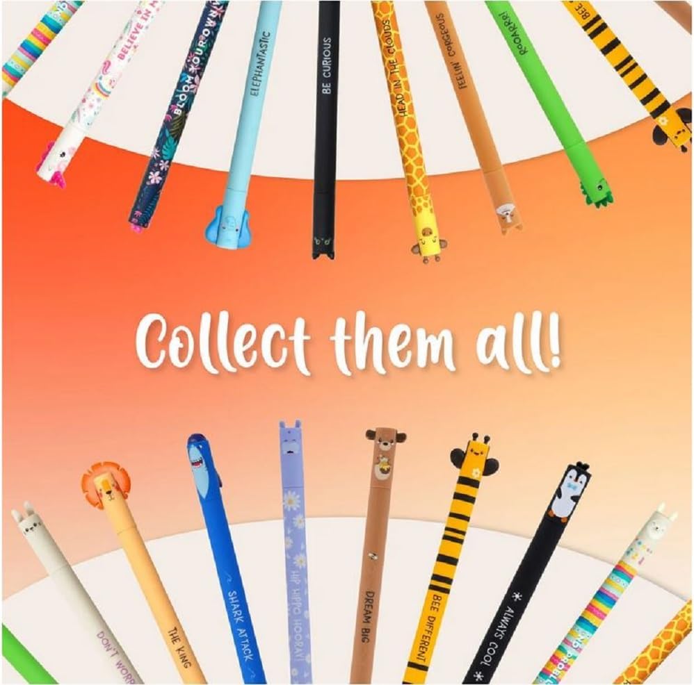 LEGAMI Tiger - Erasable Gel Pen - Ball at the End for Removing Ink - Without Wearing The Sheet - Orange Ink - Temperature Sensitive Ink - 0.7mm Tip Diameter