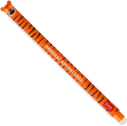 LEGAMI Tiger - Erasable Gel Pen - Ball at the End for Removing Ink - Without Wearing The Sheet - Orange Ink - Temperature Sensitive Ink - 0.7mm Tip Diameter