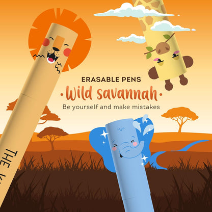 Legami Erasable Gel Pen, Ball on the End for Removing Ink Without Consuming the Paper, Black Heat-Sensitive Ink, Tip Diameter 0.7 mm, Giraffe Theme
