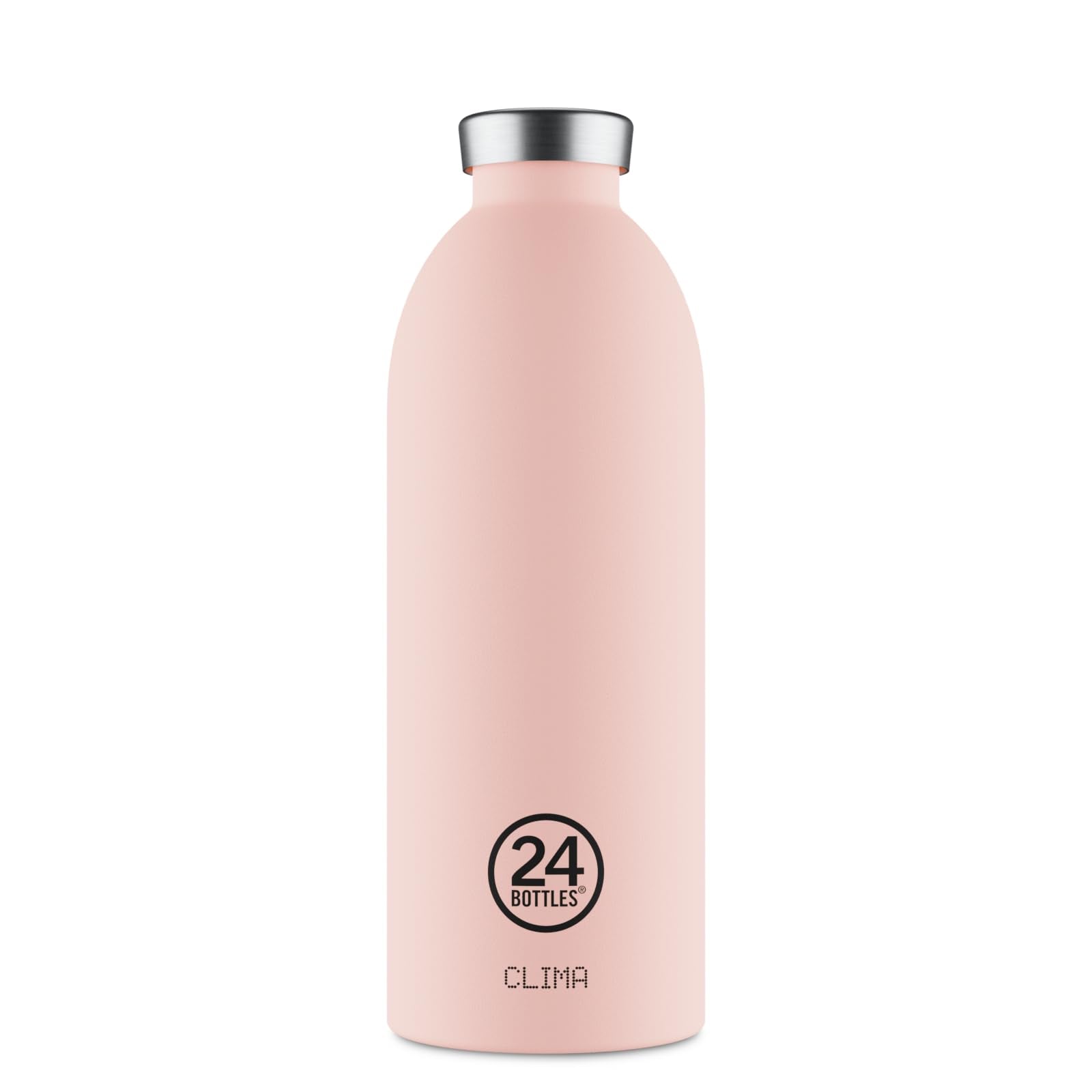 24BOTTLES Clima Bottle – 850 ml Stainless Steel Thermal Bottle, 100% Airtight Thermos Bottle (12h Hot 24h Cold) Italian Design, Ecological Thermal Bottles, Water Bottle Stone Dusty Pink