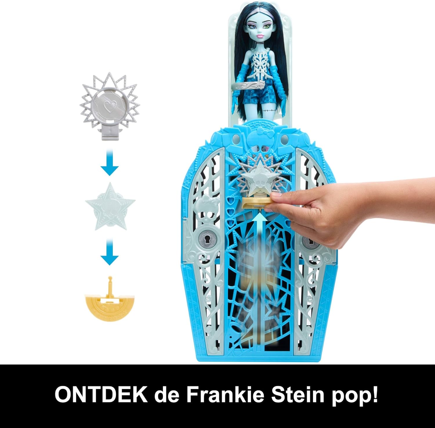 Monster High Skulltimate Secrets Doll and Accessories Set, Hauntlywood Mysteries Frankie Stein with Reveal Closet & 19+ Glam Surprises like Doll Clothes, JBG81