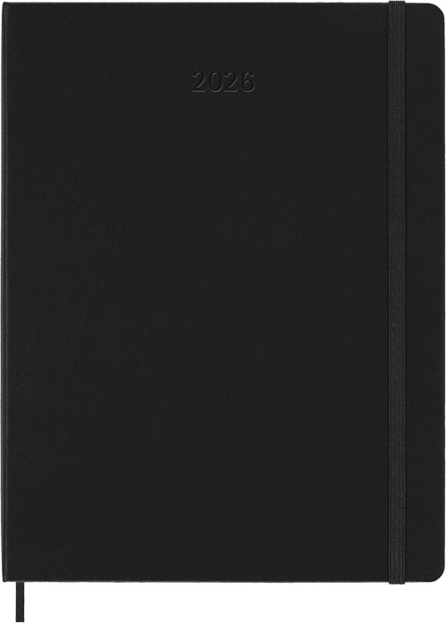 Moleskine Smart Pro Kalender 2026, für das Smart Writing Set 12 Monate Wochen Notizkalender, 1 W = 2 S, vertikal, XL, fester Einband, schwarz