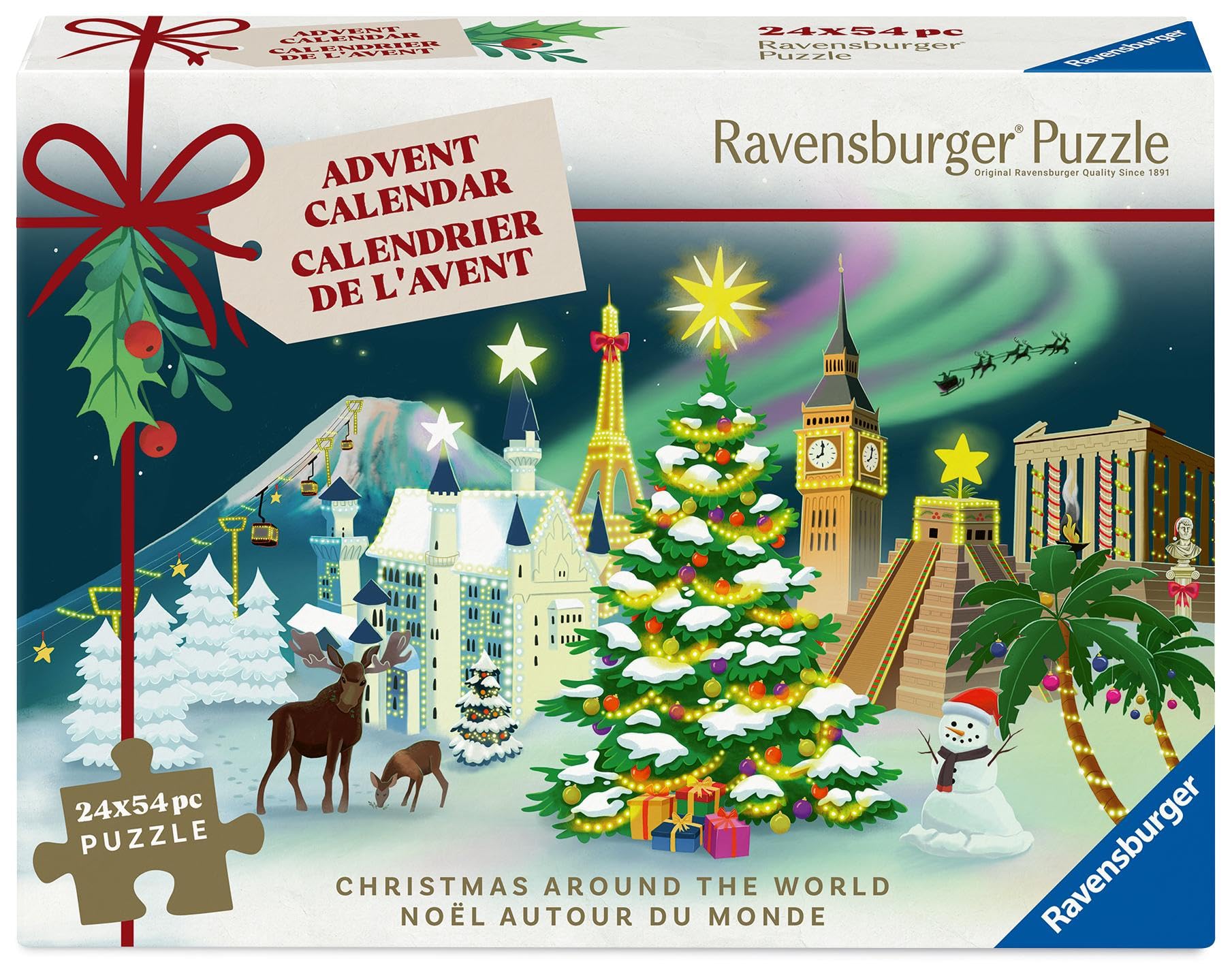 Ravensburger Christmas Around the World Jigsaw Puzzle Advent Calendar for Kids anf Adults Age 12 Years Up Gifts for Kids