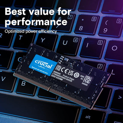 Crucial DDR5 RAM 64GB 5600MHz SODIMM, Laptop Computer Memory, Mini PC, High Performance RAM (or 5200MHz, 4800MHz), CL46 - CT64G56C46S5