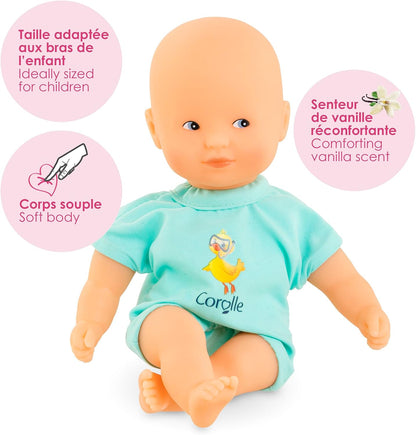 Corolle - Mijn eerste pop, mini-bad, blauw, 20 cm, vanaf 18 maanden, 9000120310