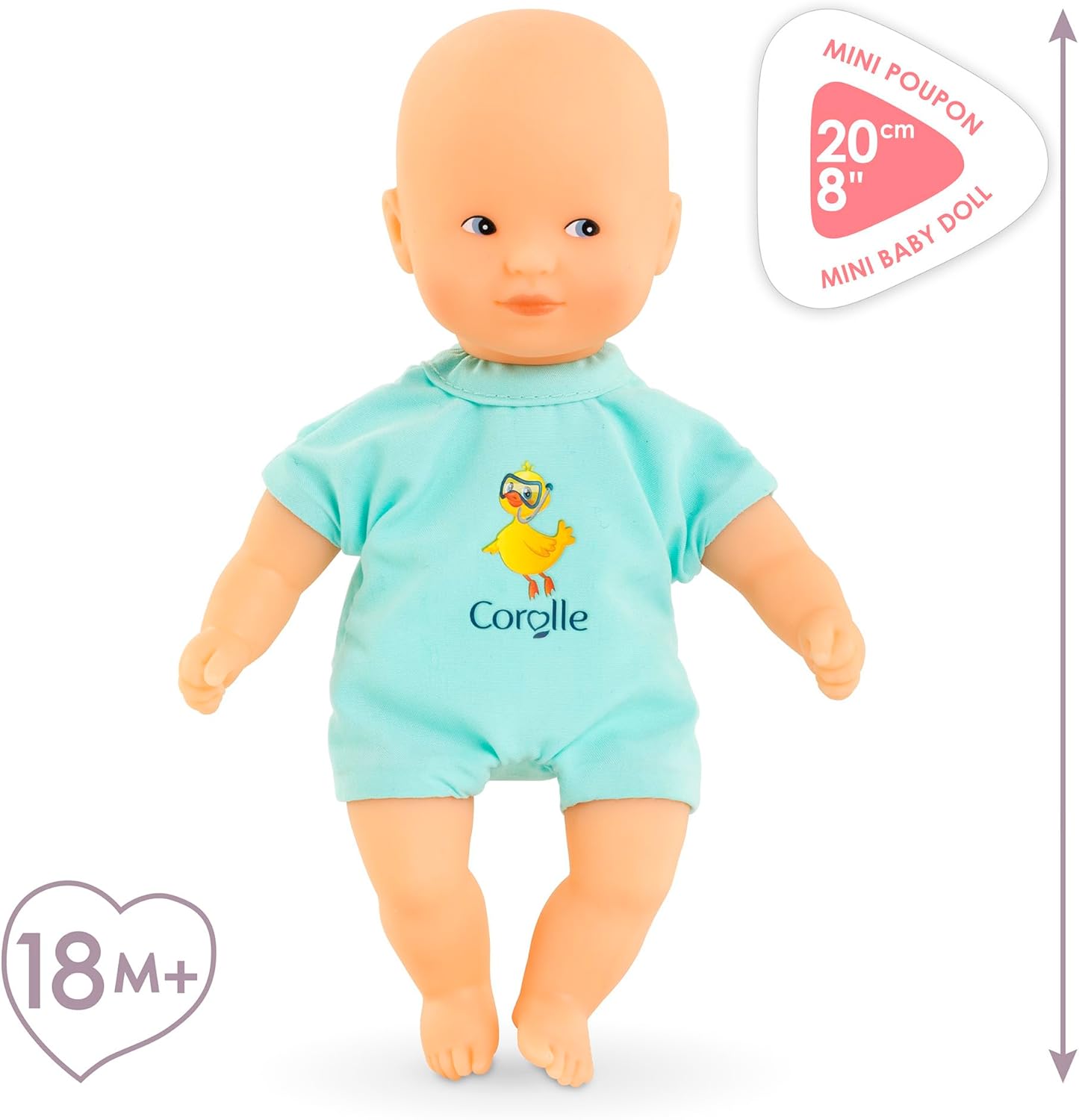 Corolle - Mijn eerste pop, mini-bad, blauw, 20 cm, vanaf 18 maanden, 9000120310