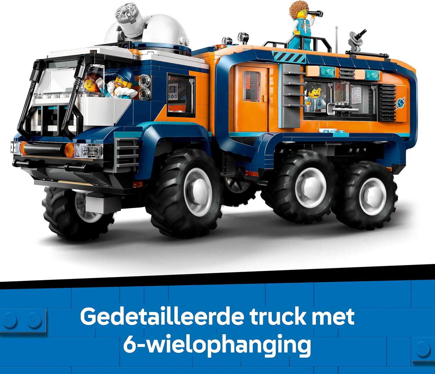 LEGO City Laboratoriumtruck op de Noordpool Truck Speelgoed voor Kinderen - met Besturing en Ophanging - Incl. Sneeuwscooter, 5 Minifiguren en 3 Wolf Dieren Figuren, Cadeau voor Jongens - 60471