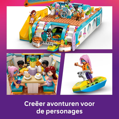 LEGO Friends Avontuurlijke Bootreis – Bouwpakket Met Boot Speelgoed Met Draaiend Zeil, 4 Poppetjes en 2 Dolfijnen Dieren Figuren Plus Accessoires Verjaardagscadeau voor Meisjes Vanaf 8 Jaar – 42664