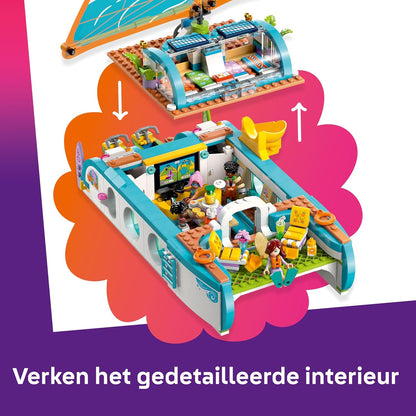 LEGO Friends Avontuurlijke Bootreis – Bouwpakket Met Boot Speelgoed Met Draaiend Zeil, 4 Poppetjes en 2 Dolfijnen Dieren Figuren Plus Accessoires Verjaardagscadeau voor Meisjes Vanaf 8 Jaar – 42664