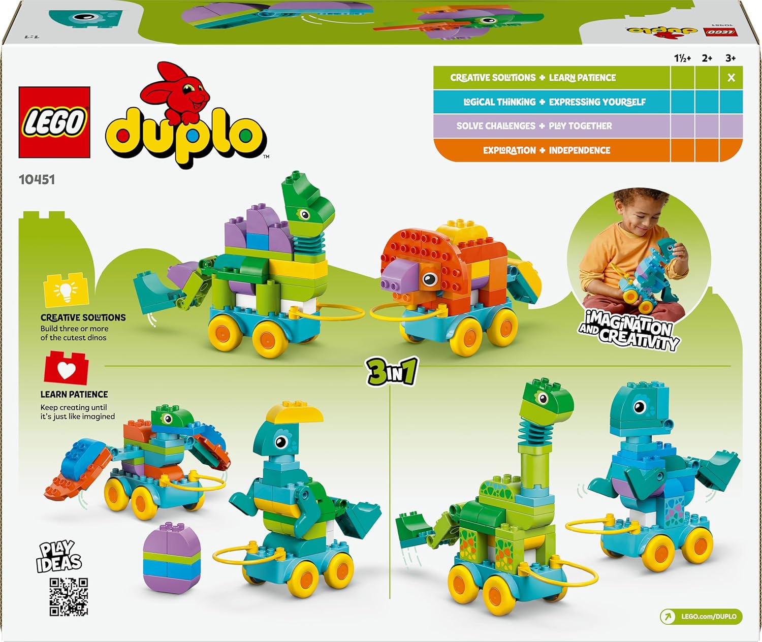 Lego Duplo Town: 3In1 Dinosaurs On Wheels (10451)
