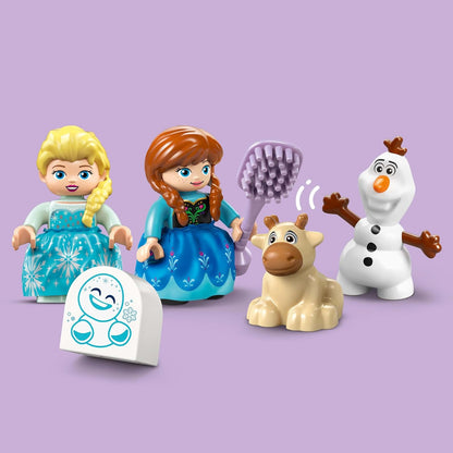 LEGO DUPLO │ Disney Anna en Elsa's Frozen Kasteelfeest Bouwbaar en Educatief Speelgoed met 5 Figuren incl. Olaf & Baby Sven - Cadeau voor Peuters vanaf 2 Jaar, Meisjes & Jongens 10455