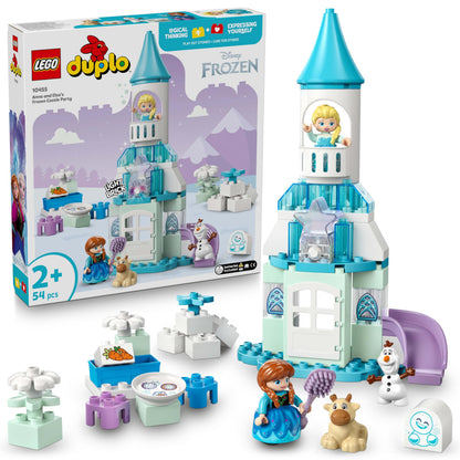 LEGO DUPLO │ Disney Anna en Elsa's Frozen Kasteelfeest Bouwbaar en Educatief Speelgoed met 5 Figuren incl. Olaf & Baby Sven - Cadeau voor Peuters vanaf 2 Jaar, Meisjes & Jongens 10455