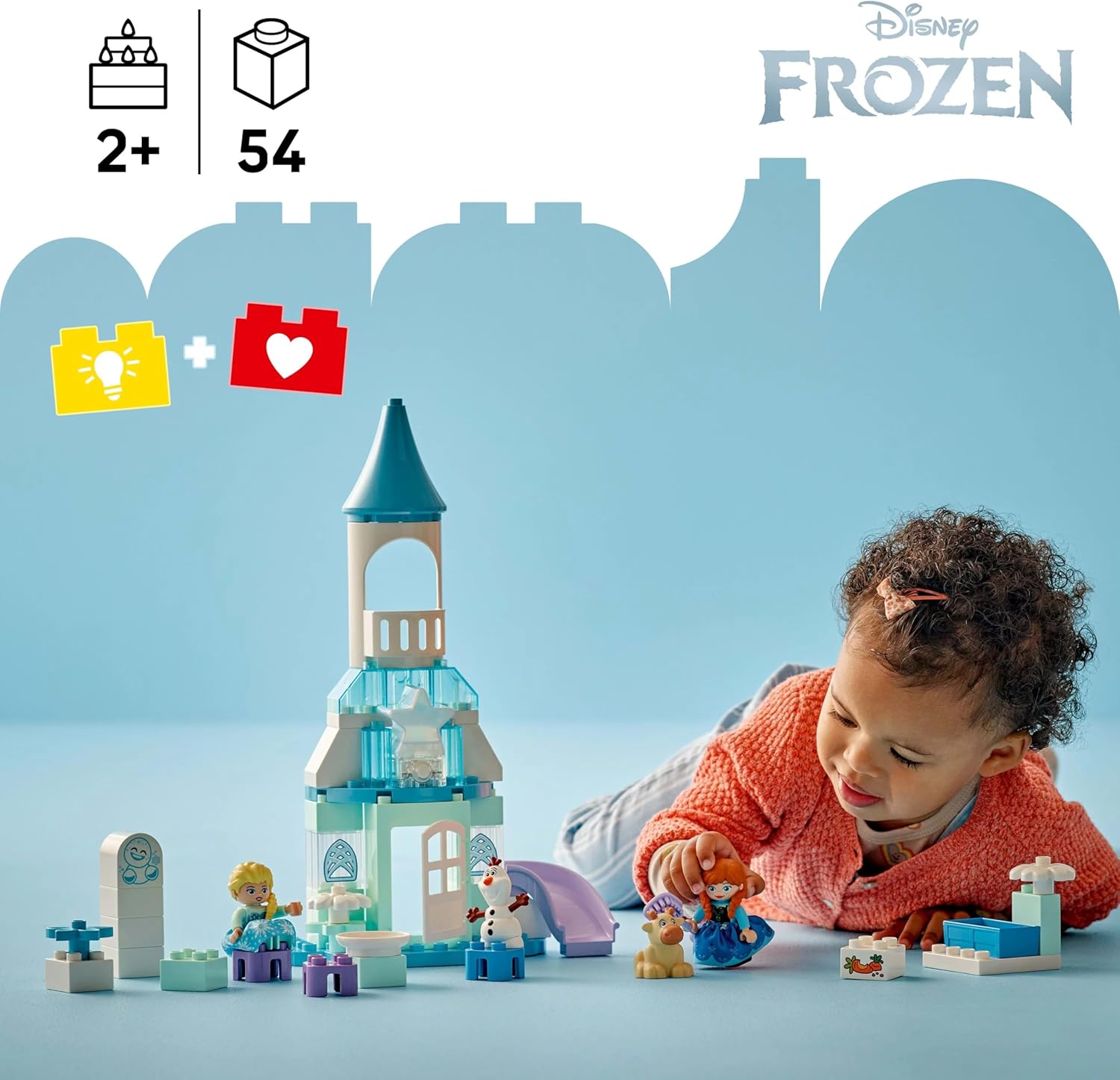 LEGO DUPLO │ Disney Anna en Elsa's Frozen Kasteelfeest Bouwbaar en Educatief Speelgoed met 5 Figuren incl. Olaf & Baby Sven - Cadeau voor Peuters vanaf 2 Jaar, Meisjes & Jongens 10455