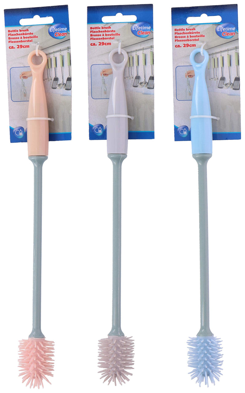 1 spazzola rotonda in silicone per bottiglie, ca. 29 cm, in silicone