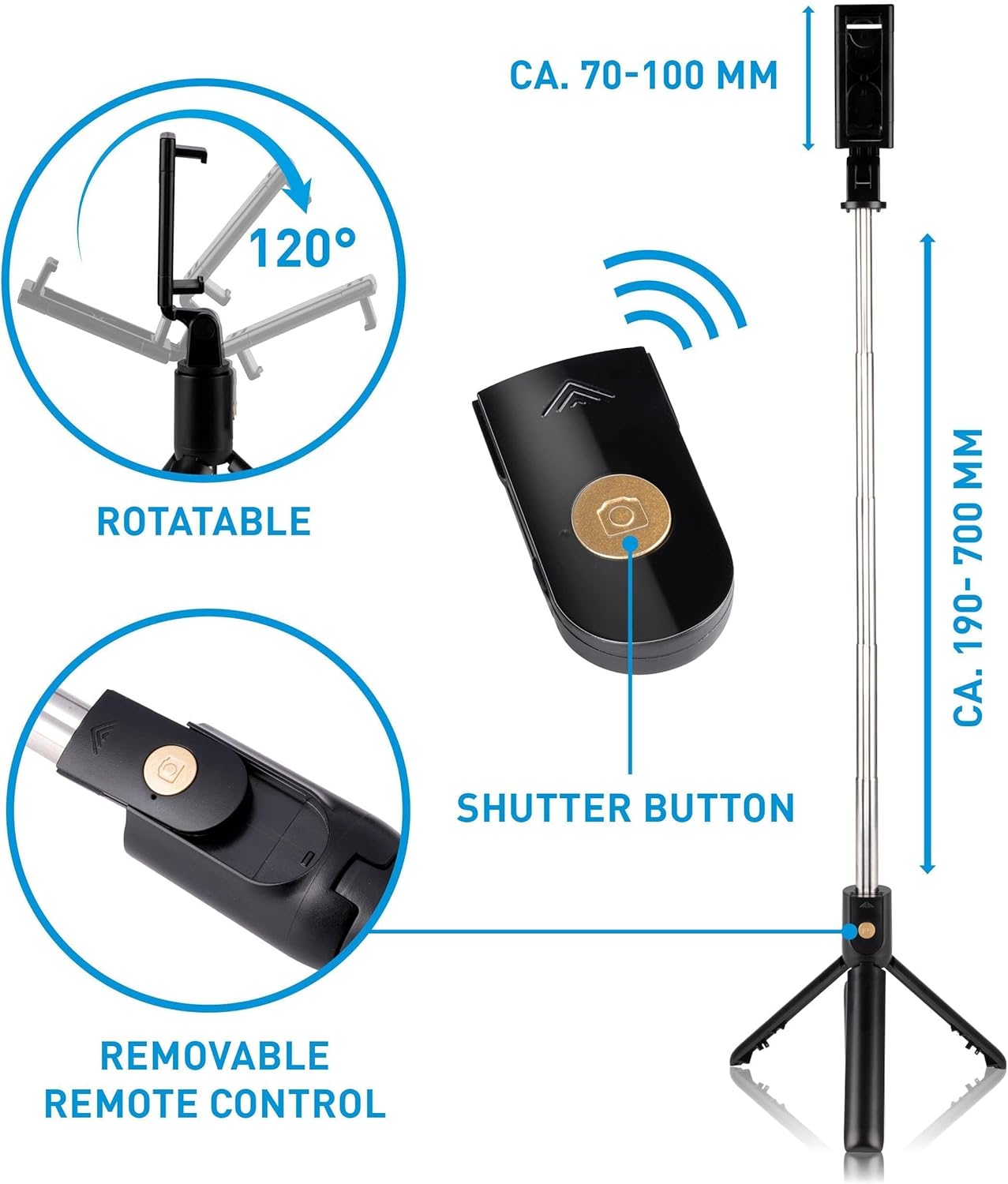Selfiestick met Statief en Bluetooth
