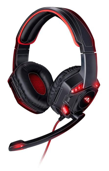 No Fear Gaming Headset - Incl. LED-verlichting - 1,5 m kabel - Hoofdtelefoon met microfoon - Over-Ear Design - Stabiel en comfortabel - Zwart/Rood