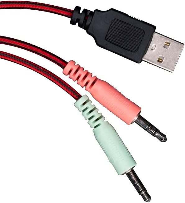 No Fear Gaming Headset - Incl. LED-verlichting - 1,5 m kabel - Hoofdtelefoon met microfoon - Over-Ear Design - Stabiel en comfortabel - Zwart/Rood