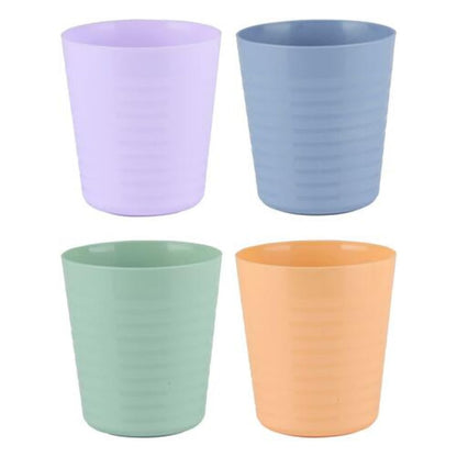 alpina Plastic Drinking Cups 230ml Small Drinking Tumblers Reusable Stackable Glasses for Kids Picnic Parties Outdoor BBQ Travel Kitchen, Assorted Pastel Colours